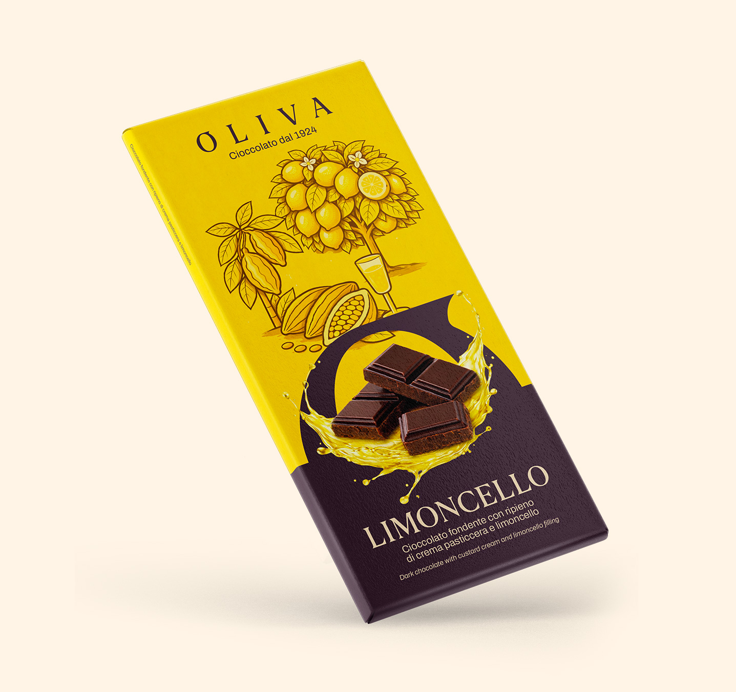 Tavoletta fondente ripieno al Limoncello
