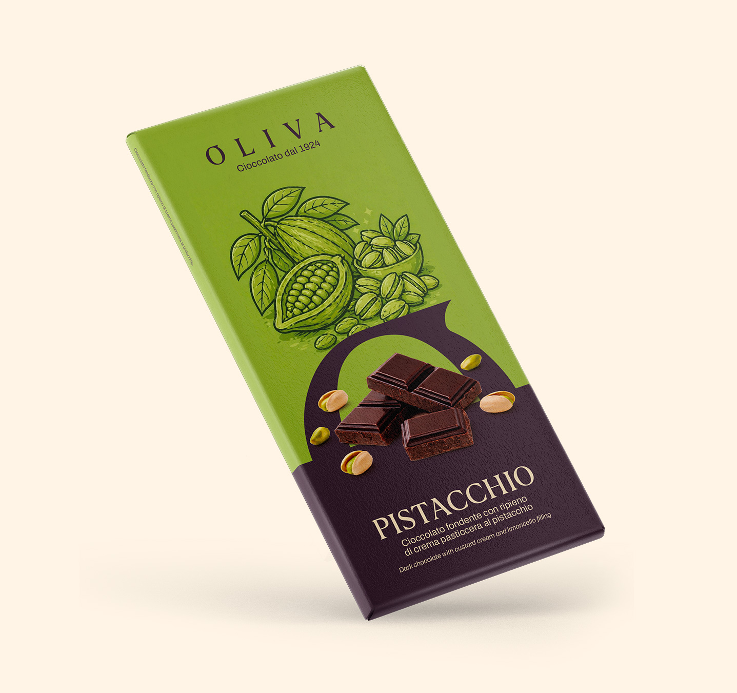 Tavoletta fondente ripieno al Pistacchio